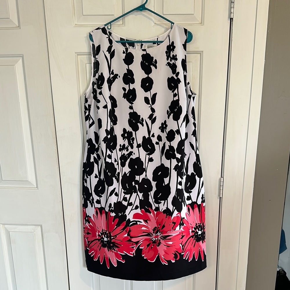 Floral Black and Pink Mini Dress